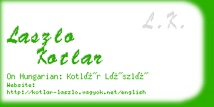 laszlo kotlar business card